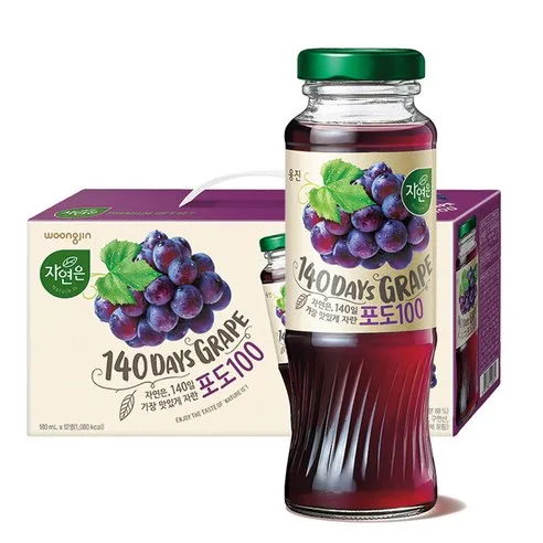 [GR-BEV-0086] WOONGJIN Soft Grape Drink 180ML