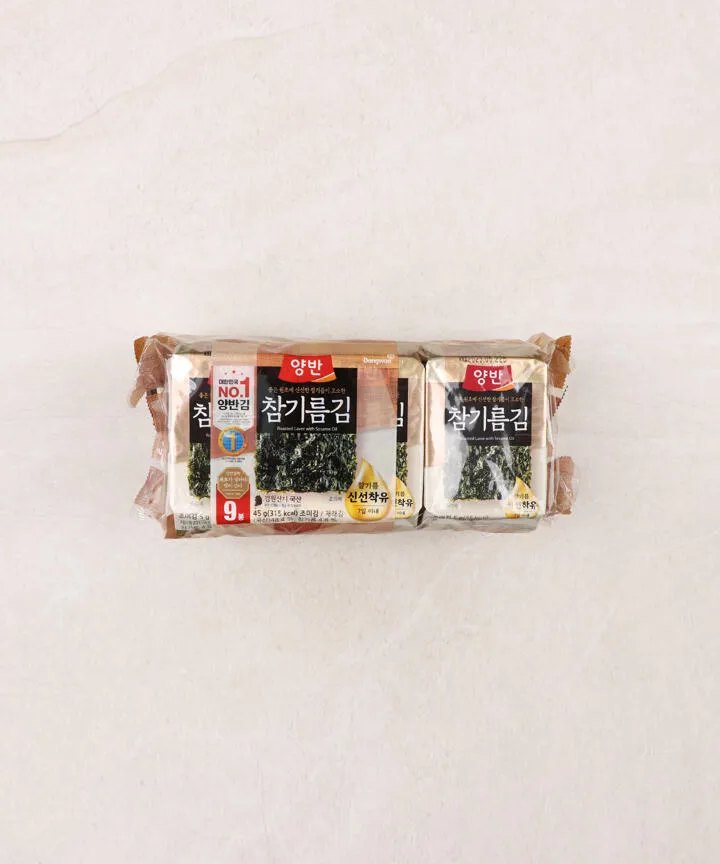 [GR-SNACK-0028] DONGWON Seasoned Laver Seaweed – Sesame Oil (9P) 40.5G