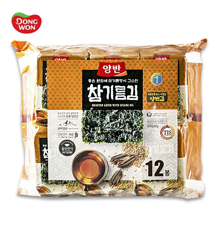 [GR-SNACK-0033] DONGWON Seasoned Laver – Sesame Oil (12P) 54G