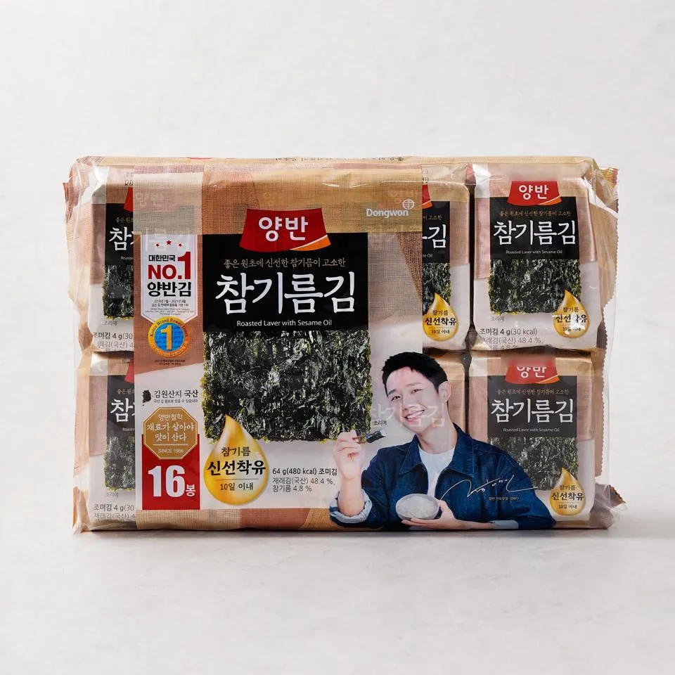 [GR-SNACK-0036] DONGWON Seasoned Laver Seaweed – Sesame Oil 16P 72G