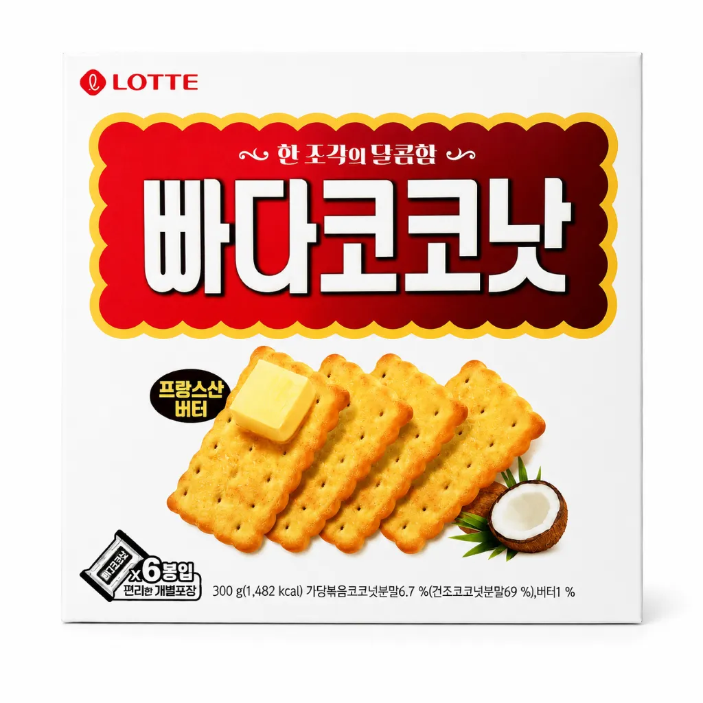 [GR-SNACK-0060] LOTTE Sweet Biscuits – Butter Coconut 300G