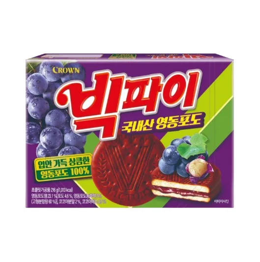 [GR-SNACK-0085] CROWN Pie – Big Pie Grape 216G