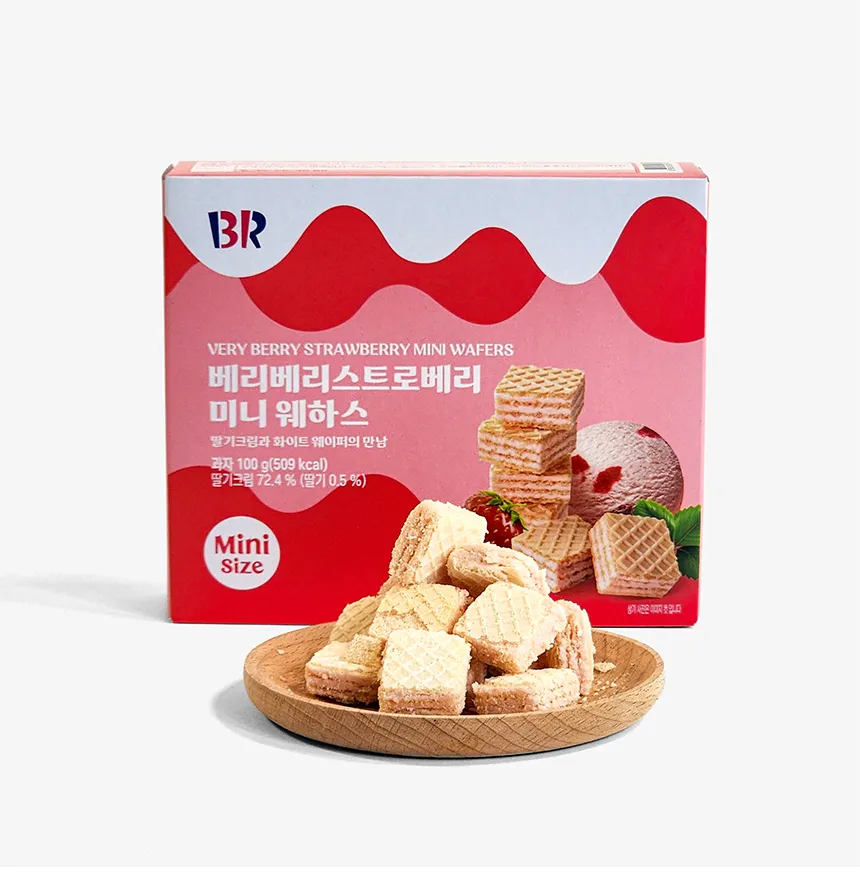 [GR-SNACK-0133] BASKIN Mini Wafers – Very Berry Strawberry 100G