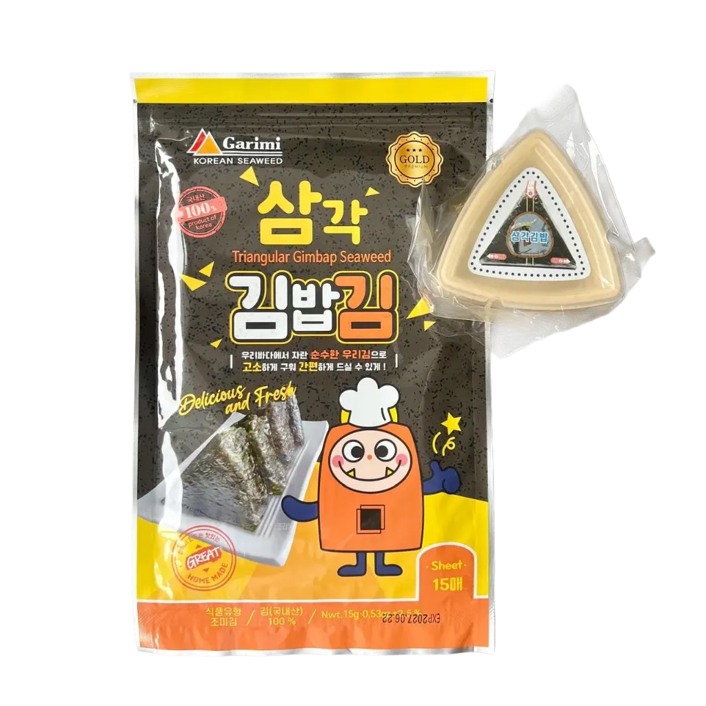 [GR-SNACK-0144] GARIMI Seaweed for Triangle Kimbap 15 Sheets (with Mold)