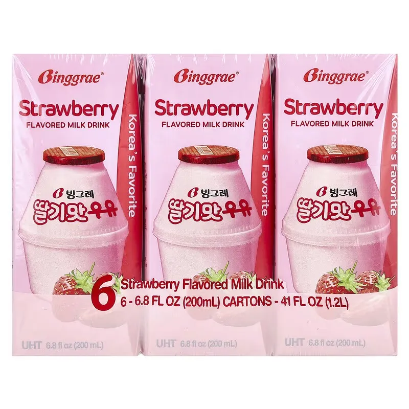 [GR-BEV-0150] Binggrae Strawberry Flavored Milk Drink 6*200ml