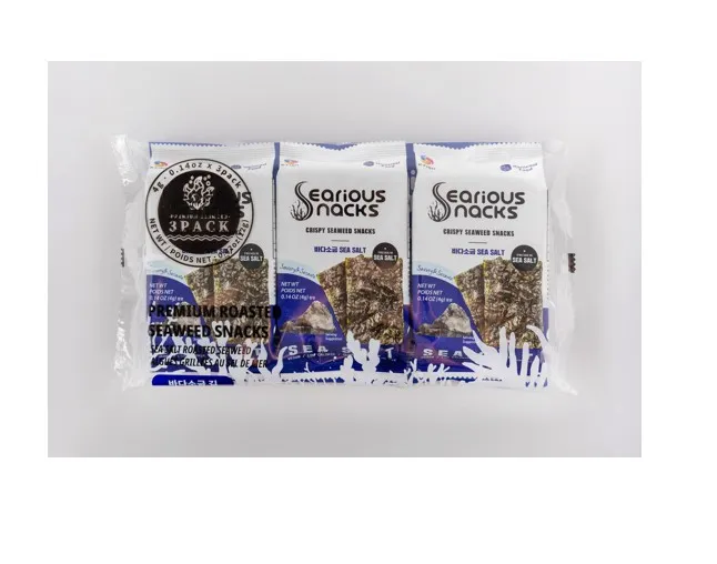 [GR-SNACK-0148] Seariousnacks Crispy seaweed snacks Sea Salt flavor 4g*3EA