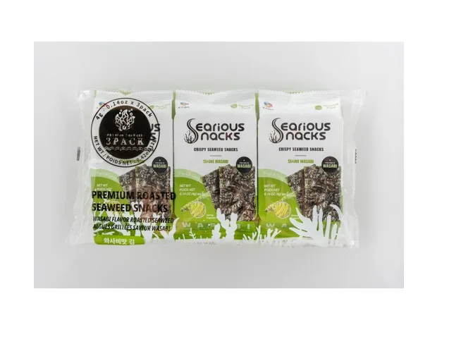 [GR-SNACK-0151] Seariousnacks Crispy seaweed snacks Wasabi flavor 4g*3EA