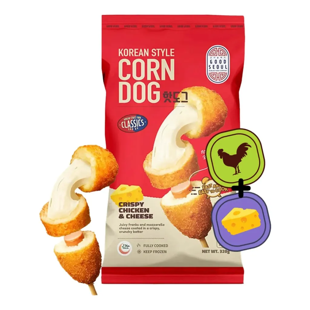 GOOD SEOUL Frozen Corn Dog Chicken Cheese 80G*4