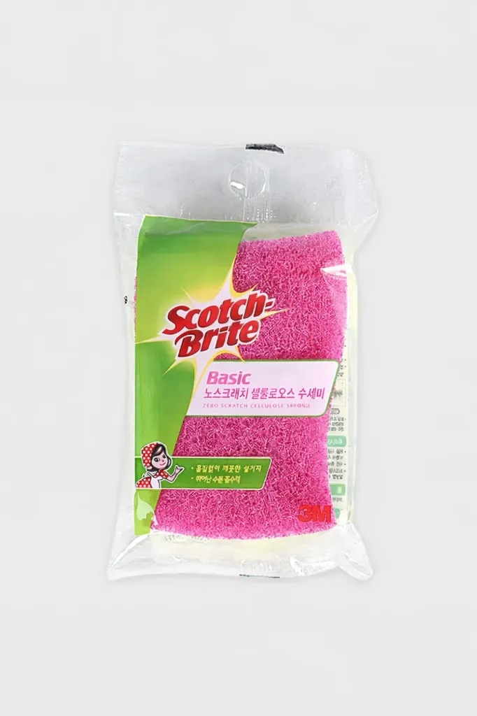 [GM-CLEAN-0019] 3M 스카치브라이트 베이직 노스크래치 셀룰로오스 수세미 1개입