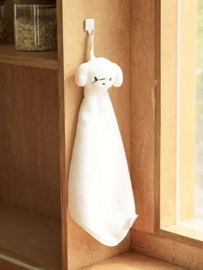 [GM-CLEAN-0026] 입체 동물 얼굴 주방 타월 39 X 21 cm 화이트