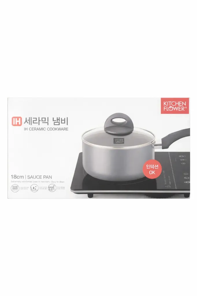 [GM-KITCH-0019] 키친플라워 인덕션 세라믹 편수 냄비 18cm