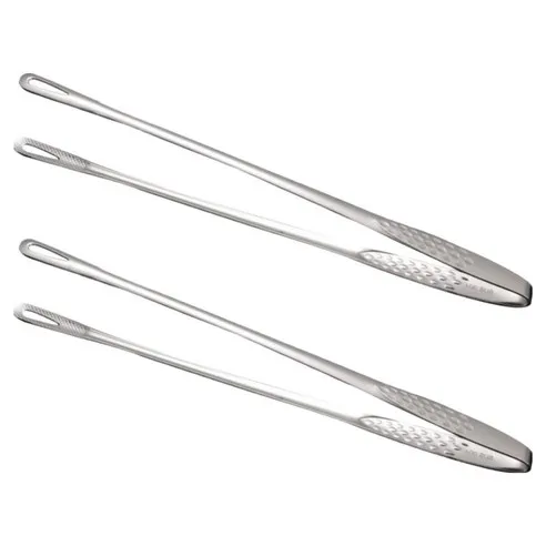 Stainless BBQ Tongs 28cm 2pcs Silver