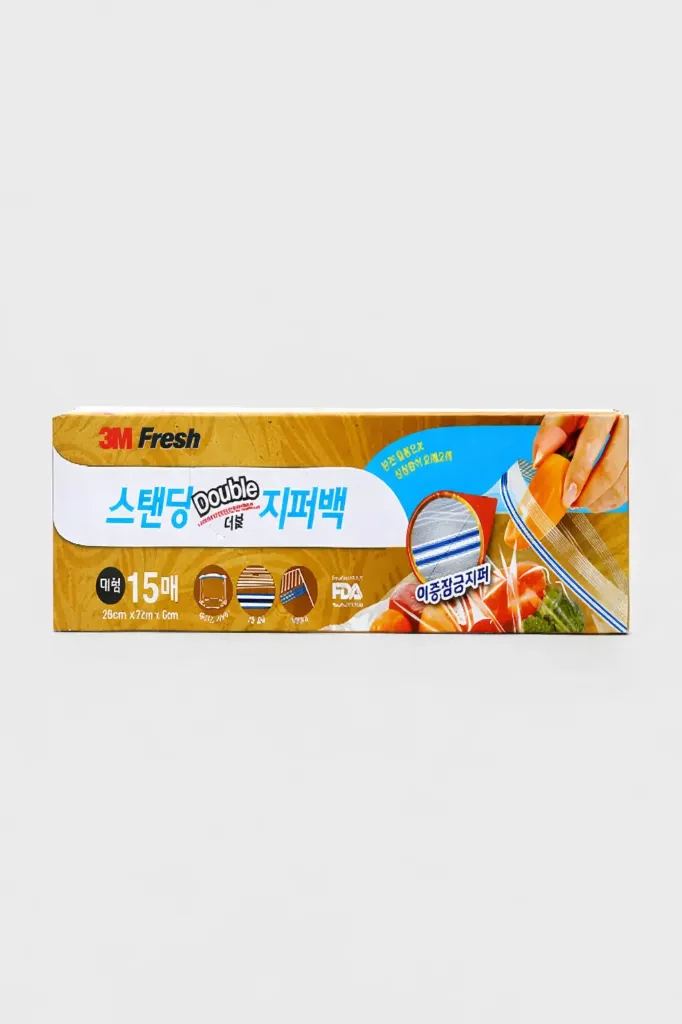 [GM-PLAST-0001] 3M Fresh Standing Double Zipper Bag Large 15pcs