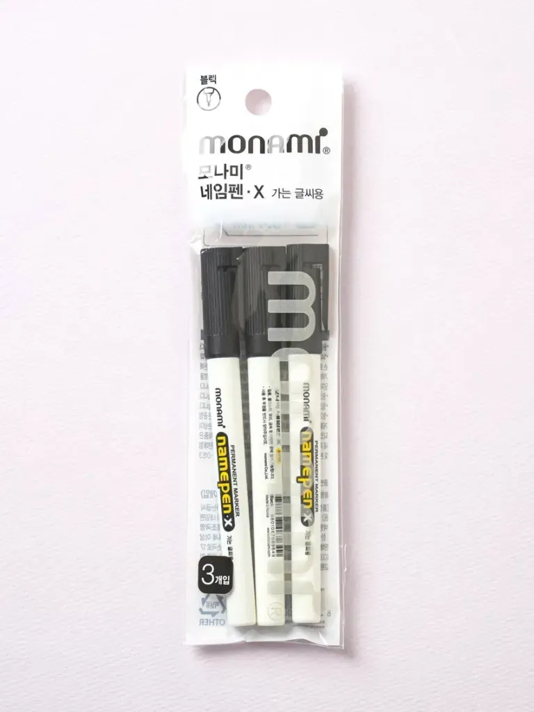 모나미 네임펜M 흑색 3개입