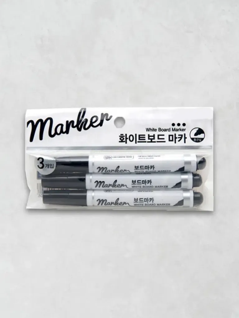 화이트 보드마카 흑 3개