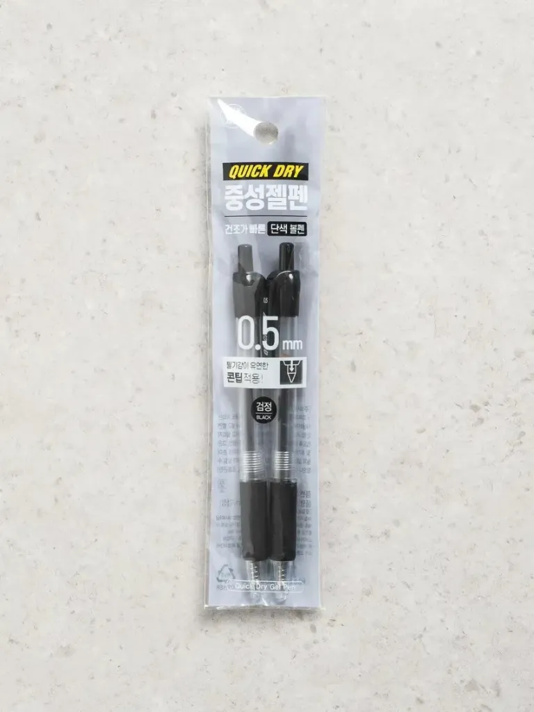 Knock Gel Pen 0.5mm Black 2pcs