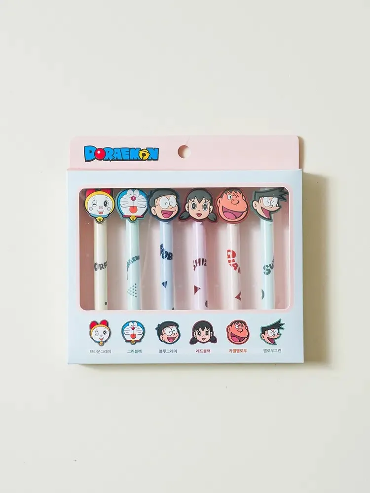 [GM-STAT-0036] Doraemon Color Gel Pen Set 0.38mm 6pcs