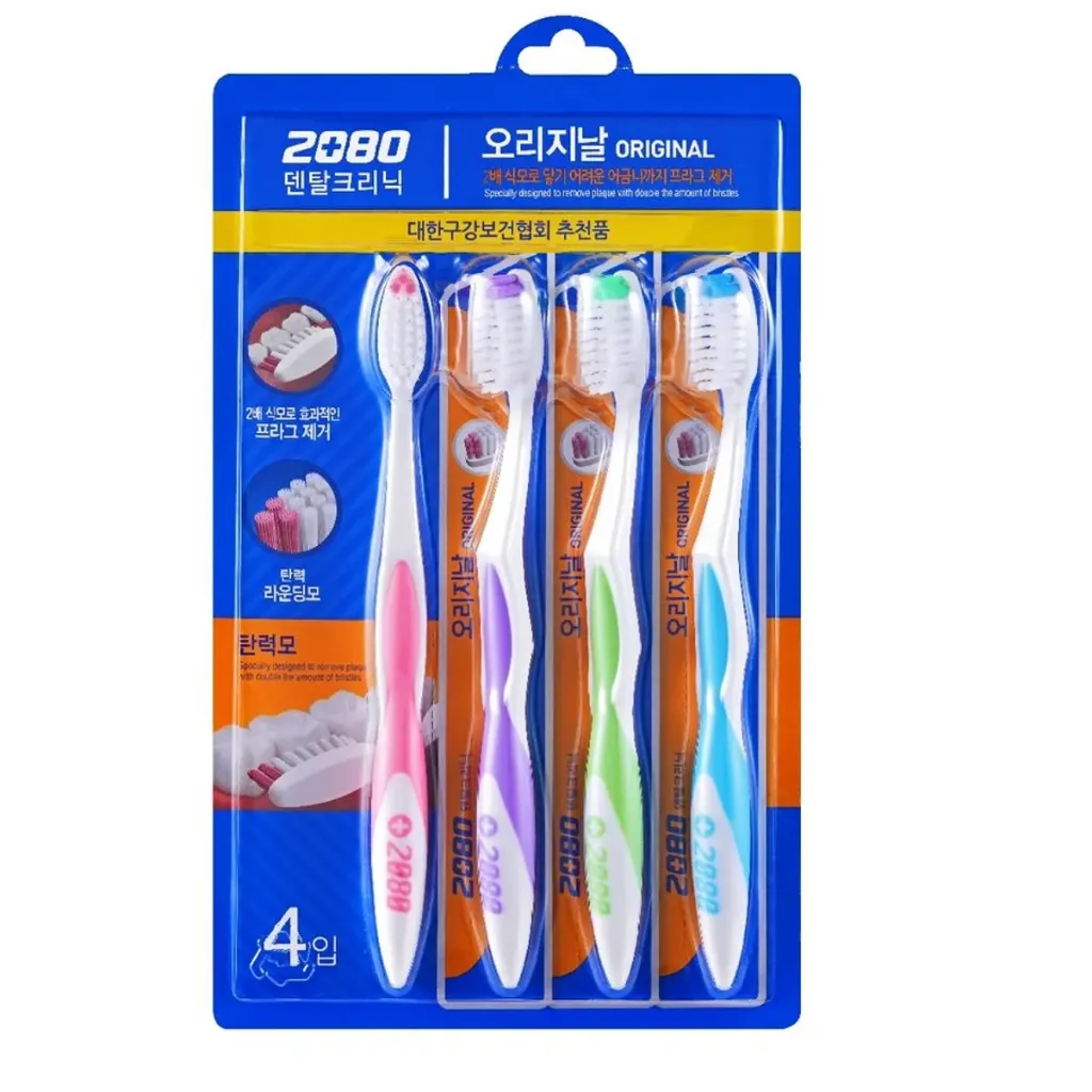 [HB-PERS-0006] 2080L 오리지널 칫솔 탄력모 4입