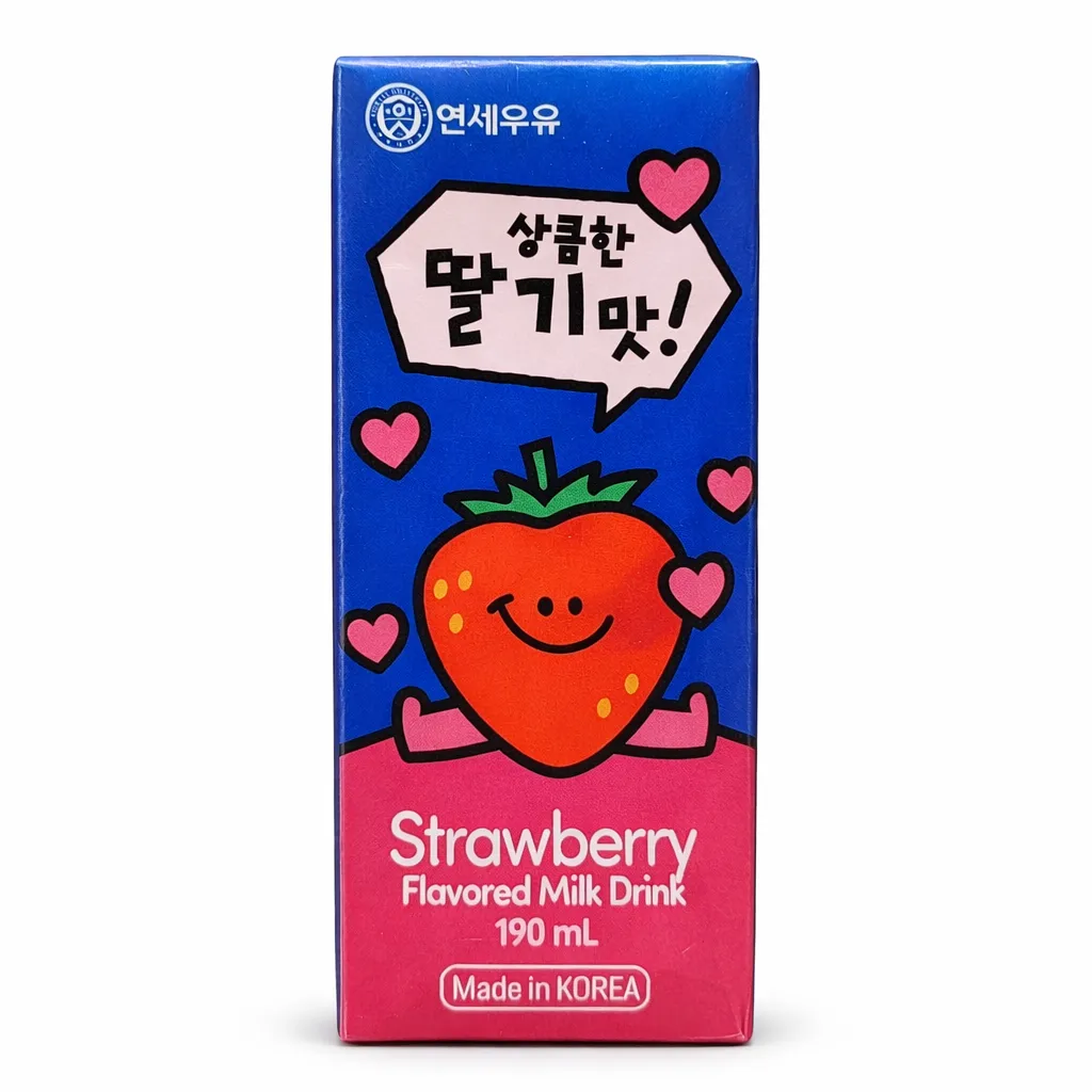 [8801753113335] YONSEI Sterilized Milk – Strawberry 190ML (Exp: 29-Sep-2026)