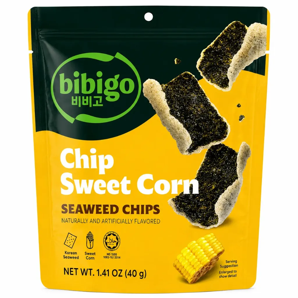 [8801007761527] CJ BIBIGO Seaweed Chips Sweet Corn Flavor 40g
