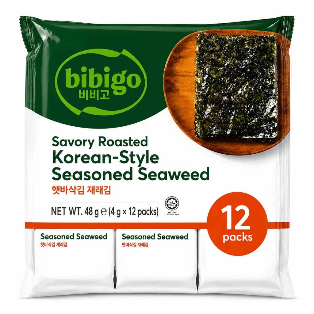 BIBIGO Korean Style Seasoned Seaweed (12P) 48g