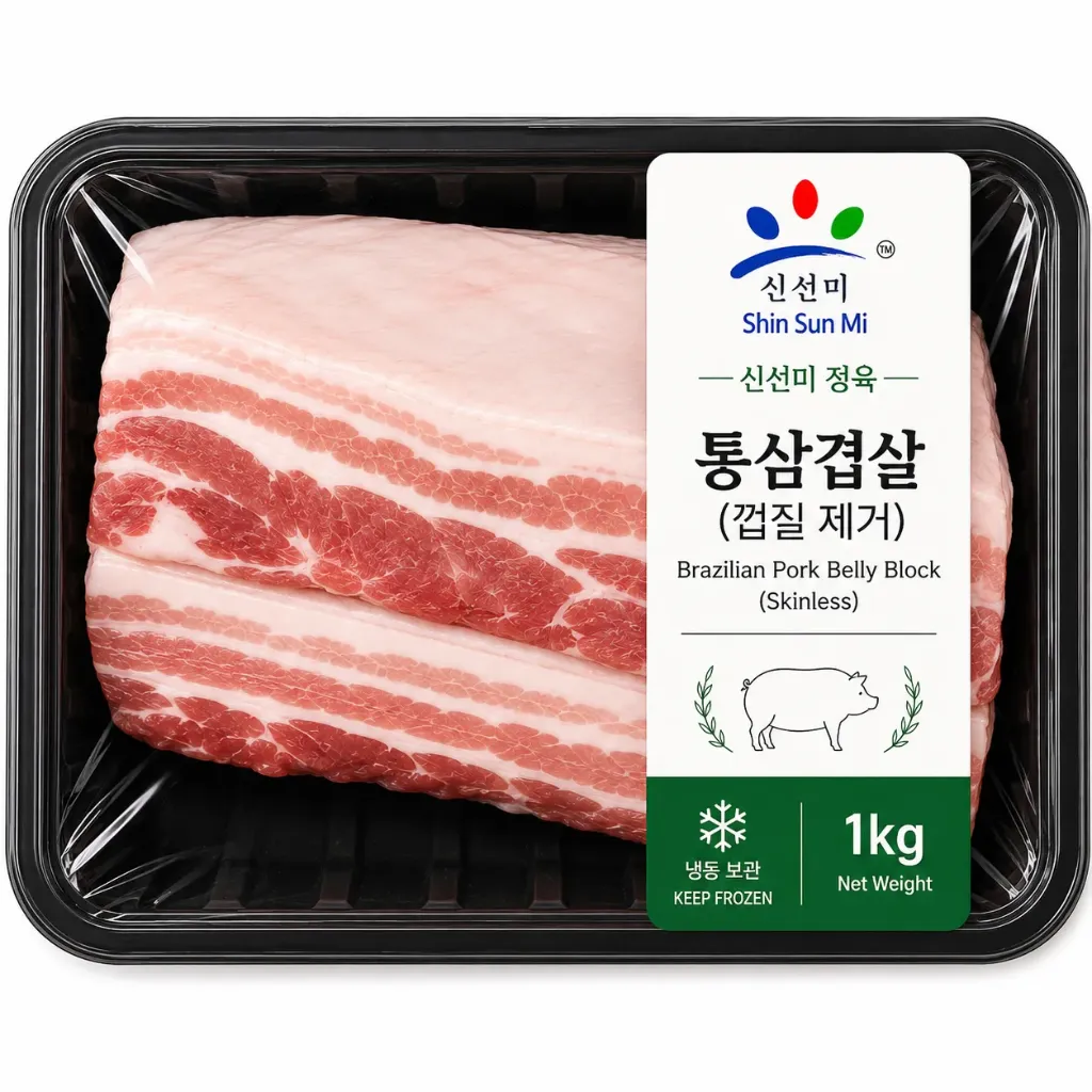 [2011007] Brazilian Samgyeopsal Block (Skinless) 1kg (Non-Halal)