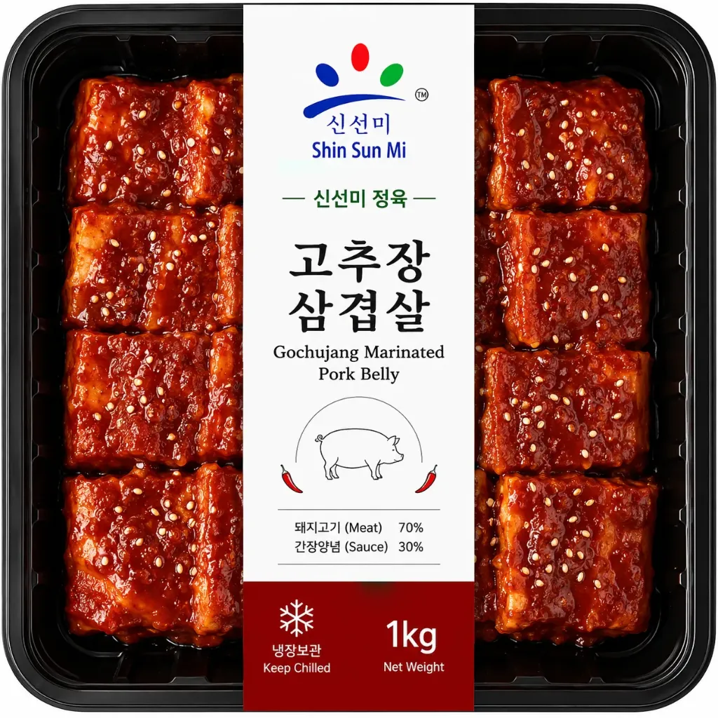 신선미 방앗간 고추장삼겹살 구이 양념 1kg (Non-Halal)