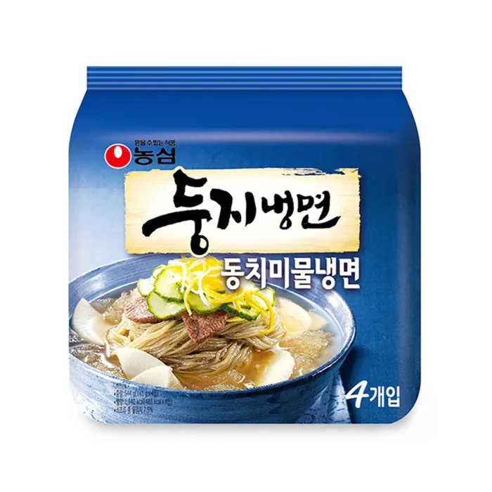 [8801043004985] 농심 둥지냉면 동치미물냉면 멀티팩 644g 