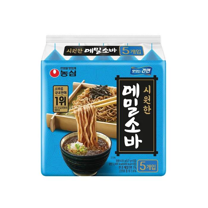 [8801043027113] NONGSHIM Buckwheat Soba Noodles Multi Pack 635g (127g*5)