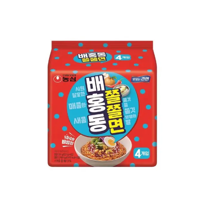 [8801043067454] 농심 배홍동 쫄쫄면 멀티팩 516g (129g*4)