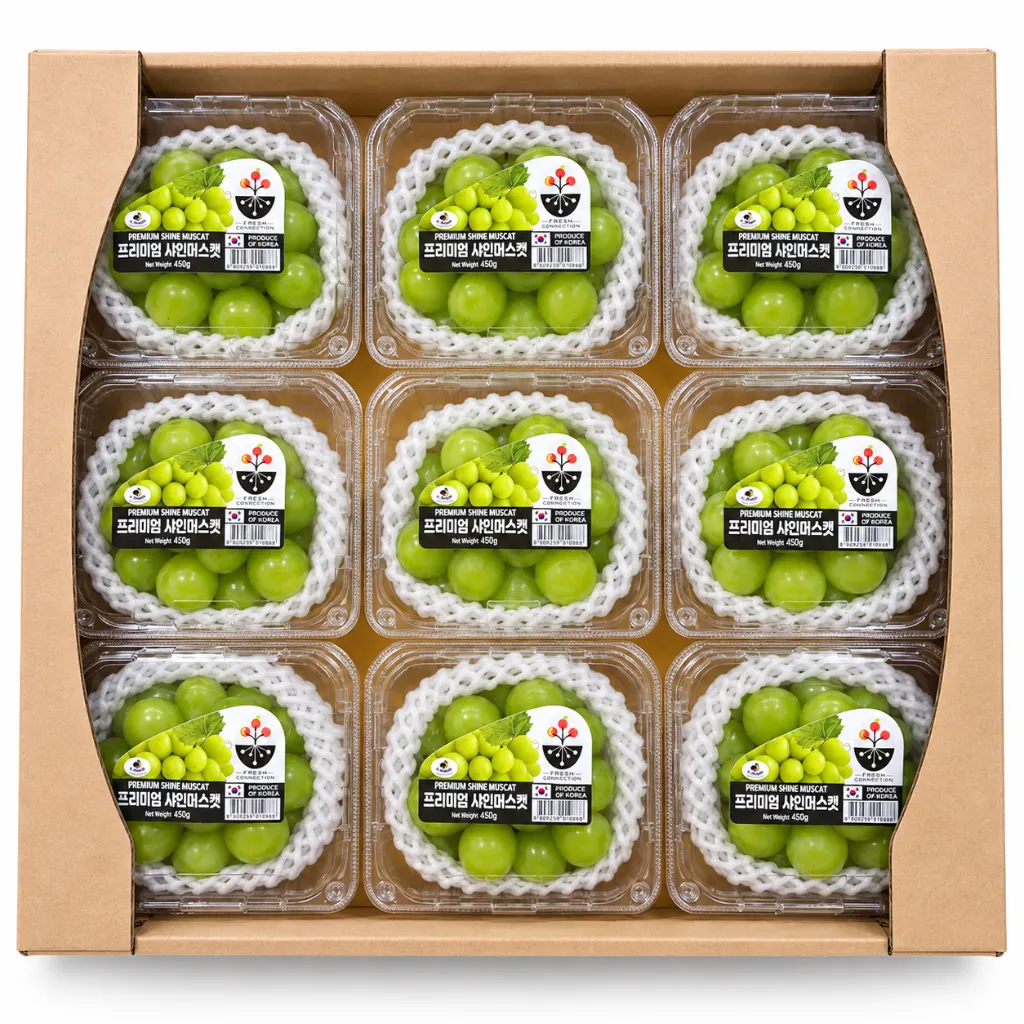 [8809239010887] Korean Premium Shine Muscat Grapes 450g*9EA 