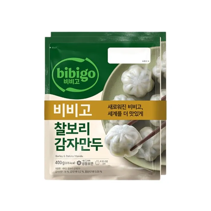 [8801007433394] BIBIGO Barley & Potato Mandu 400G*2EA (Non-Halal)