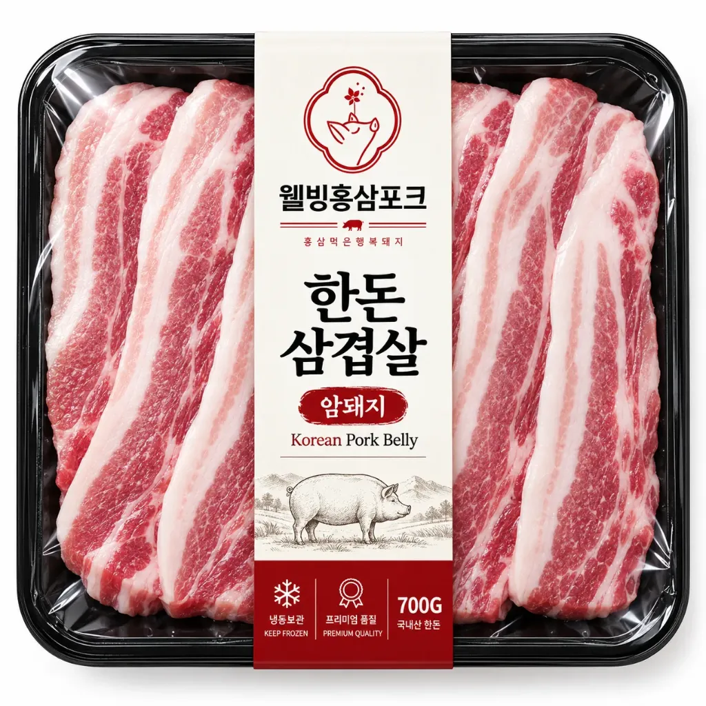 웰빙홍삼포크 한돈 삼겹살(암돼지) 700g